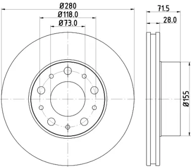 Тормозной диск HELLA PAGID 55750