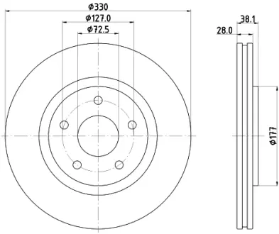 Тормозной диск HELLA PAGID 55789