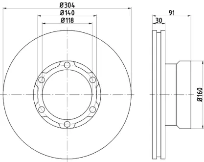Тормозной диск HELLA PAGID 58236