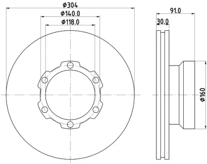 Тормозной диск HELLA PAGID 58259