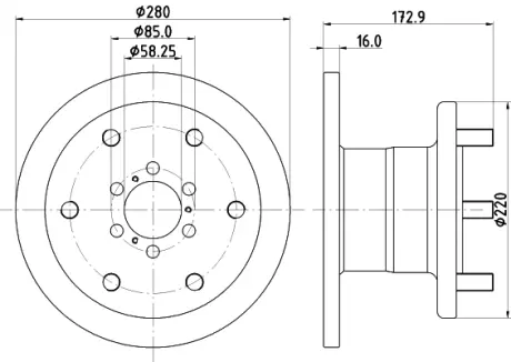 Тормозной диск HELLA PAGID 58918