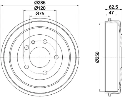 Тормозной барабан HELLA PAGID 60402