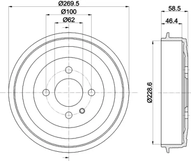 Тормозной барабан HELLA PAGID 60403