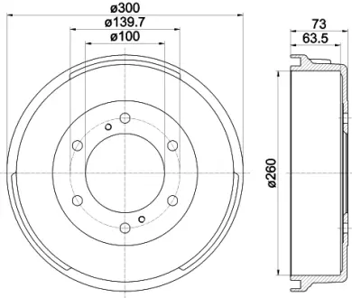 Тормозной барабан HELLA PAGID 60408