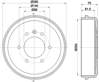 Тормозной барабан HELLA PAGID 60424