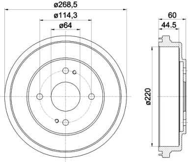 Тормозной барабан HELLA PAGID 60431