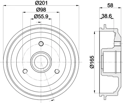 Тормозной барабан HELLA PAGID 60603