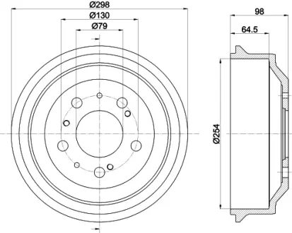 Тормозной барабан HELLA PAGID 60606