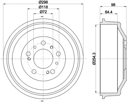 Тормозной барабан HELLA PAGID 60901