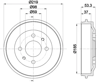 Тормозной барабан HELLA PAGID 60902