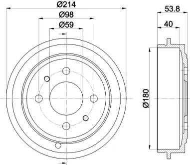 Тормозной барабан HELLA PAGID 60905
