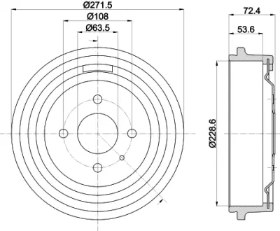 Тормозной барабан HELLA PAGID 61005