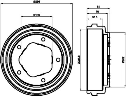 Тормозной барабан HELLA PAGID 61006