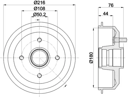 Тормозной барабан HELLA PAGID 61007