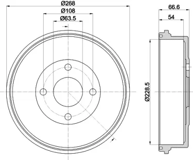 Тормозной барабан HELLA PAGID 61009