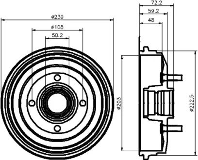 Тормозной барабан HELLA PAGID 61010