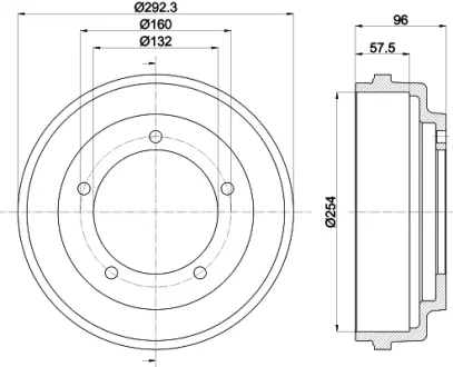 Тормозной барабан HELLA PAGID 61011