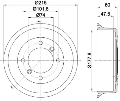 Тормозной барабан HELLA PAGID 61171