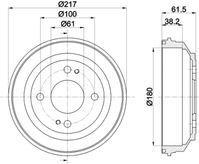 Тормозной барабан HELLA PAGID 61175