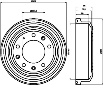 Тормозной барабан HELLA PAGID 61218