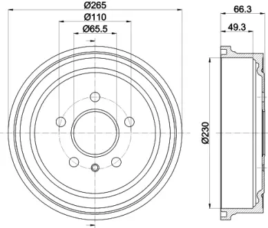 Тормозной барабан HELLA PAGID 61226