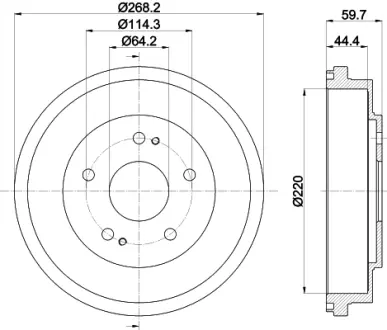 Тормозной барабан HELLA PAGID 61230