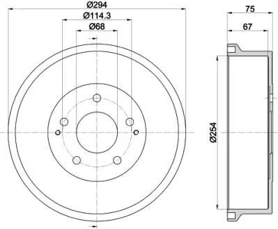 Тормозной барабан HELLA PAGID 61234