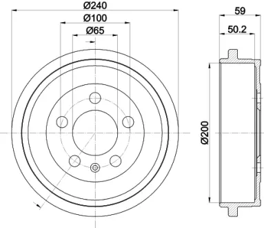Тормозной барабан HELLA PAGID 61238