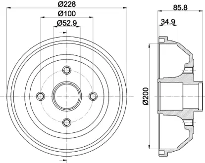 Тормозной барабан HELLA PAGID 61241