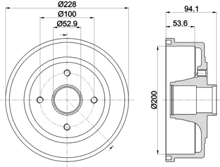 Тормозной барабан HELLA PAGID 61242