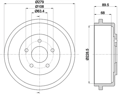 Тормозной барабан HELLA PAGID 61244
