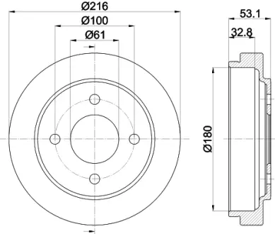 Тормозной барабан HELLA PAGID 61245