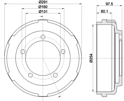 Тормозной барабан HELLA PAGID 61247