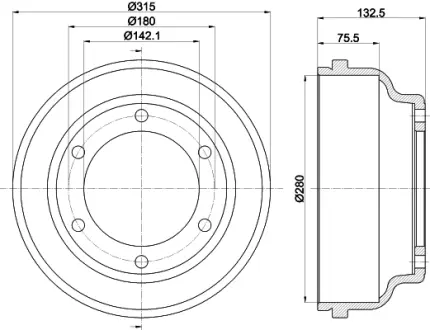 Тормозной барабан HELLA PAGID 61248
