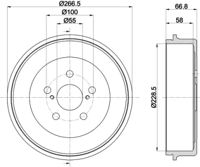 Тормозной барабан HELLA PAGID 61255