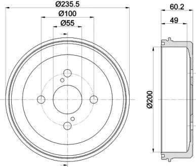 Тормозной барабан HELLA PAGID 61256
