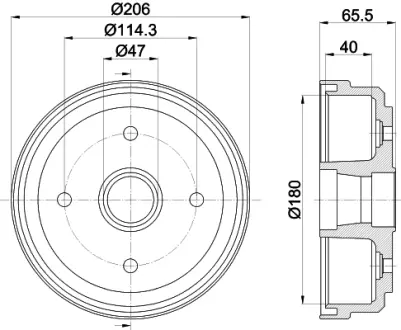 Тормозной барабан HELLA PAGID 61260