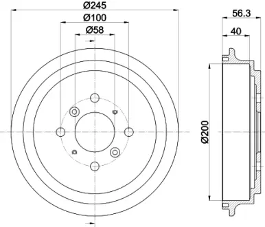 Тормозной барабан HELLA PAGID 61263