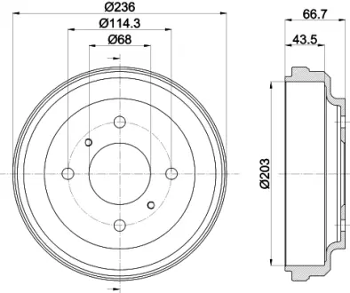 Тормозной барабан HELLA PAGID 61269