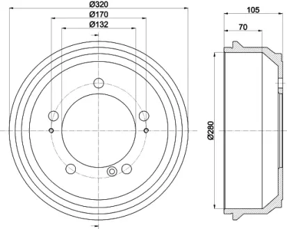 Тормозной барабан HELLA PAGID 61270