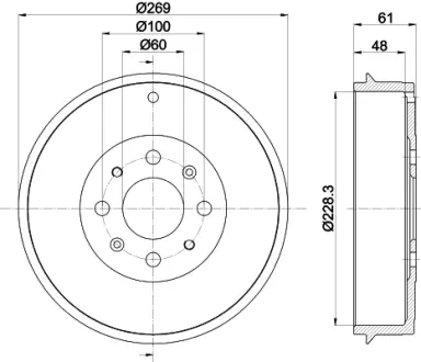 Тормозной барабан HELLA PAGID 61272