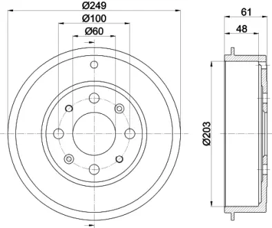 Тормозной барабан HELLA PAGID 61276