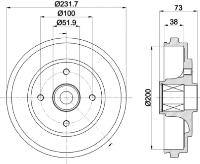Тормозной барабан HELLA PAGID 61278