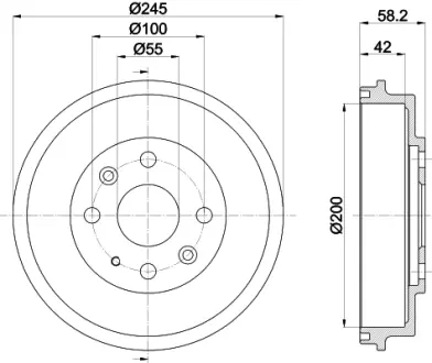 Тормозной барабан HELLA PAGID 61285