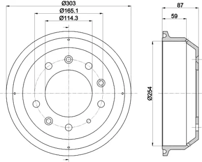 Тормозной барабан HELLA PAGID 61286