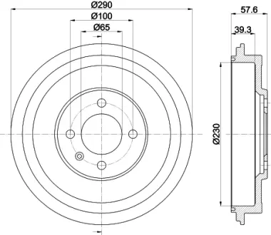 Тормозной барабан HELLA PAGID 61295