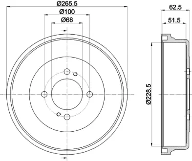 Тормозной барабан HELLA PAGID 61299
