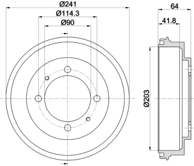 Тормозной барабан HELLA PAGID 61301