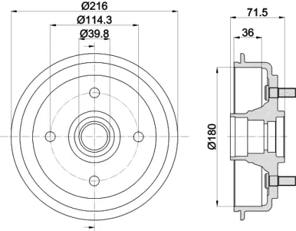 Тормозной барабан HELLA PAGID 61302