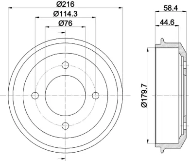Тормозной барабан HELLA PAGID 61303